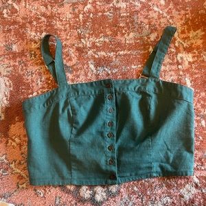 SKY AND SPARROW - Emerald Green Tank Top Cropped
